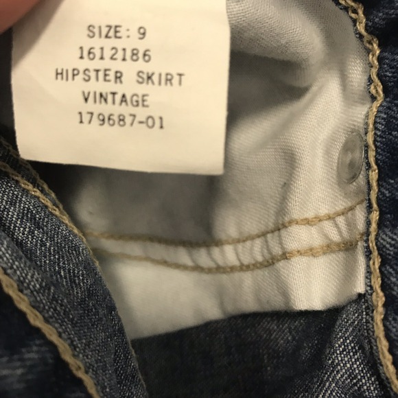 NWT Tommy Hilfiger 9 JRS Denim Mini Skirt Frayed Waist Straight Blue Jean 14.5L - Picture 7 of 8